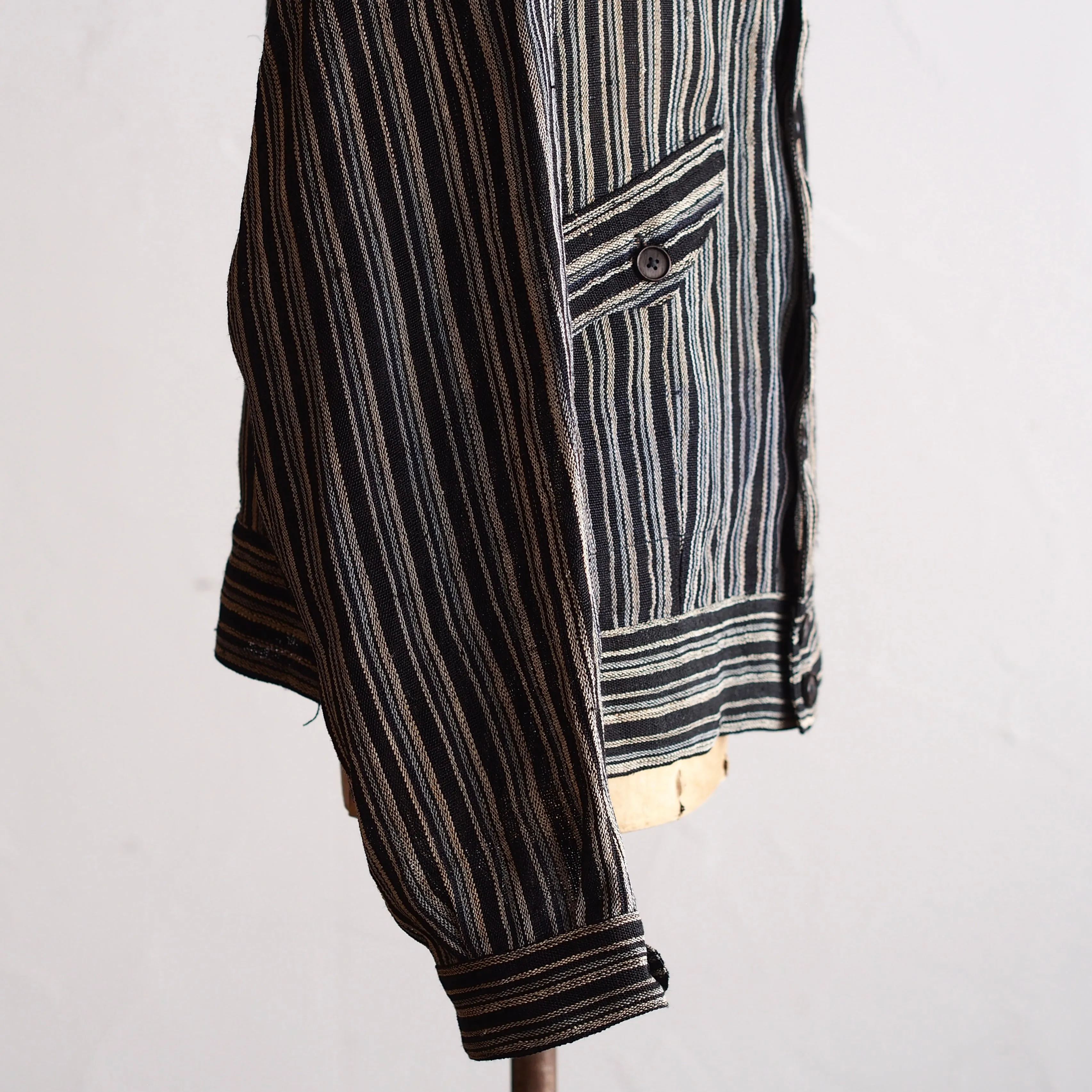 NORA SHORT JACKET~Japan old stripe hemp fabric~