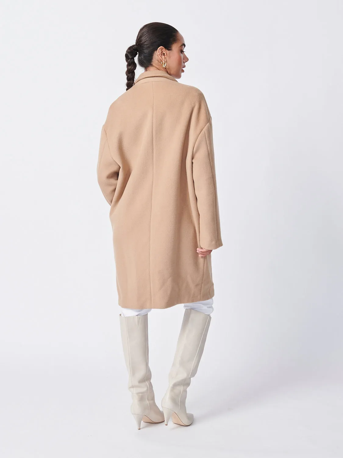 Oversized Wool Coat - Camel