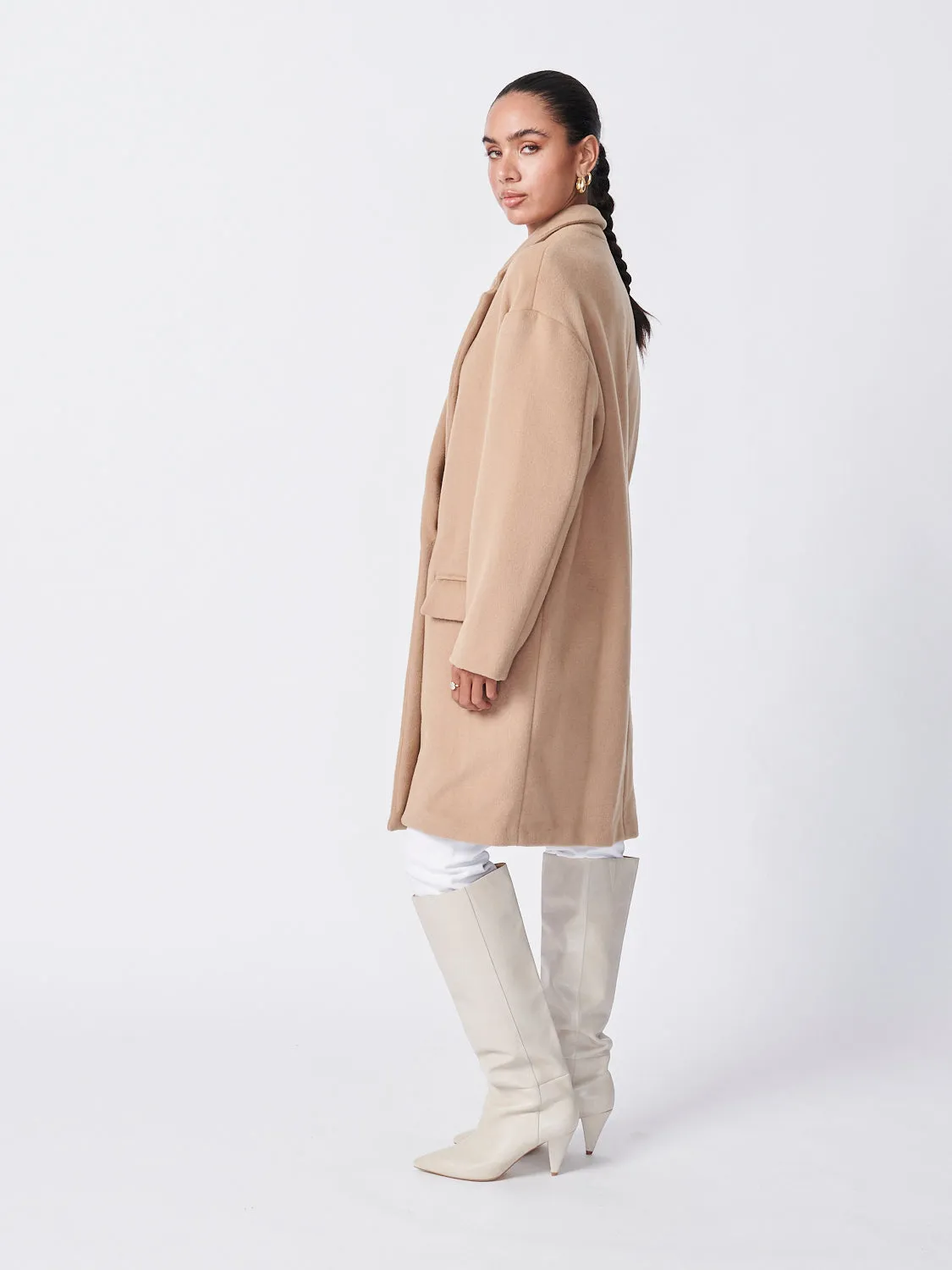 Oversized Wool Coat - Camel