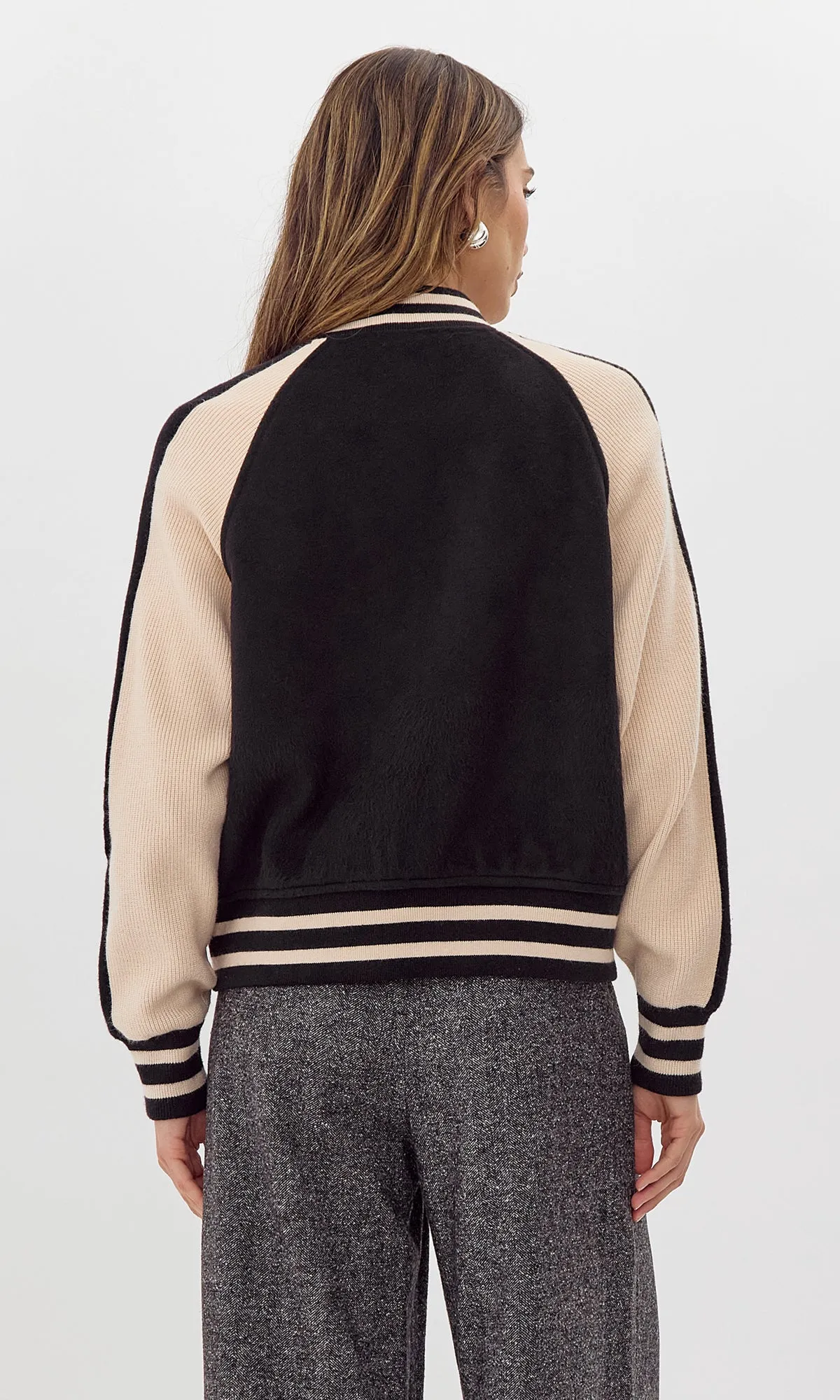 Palmer Two Toned Knit Bomber Jacket