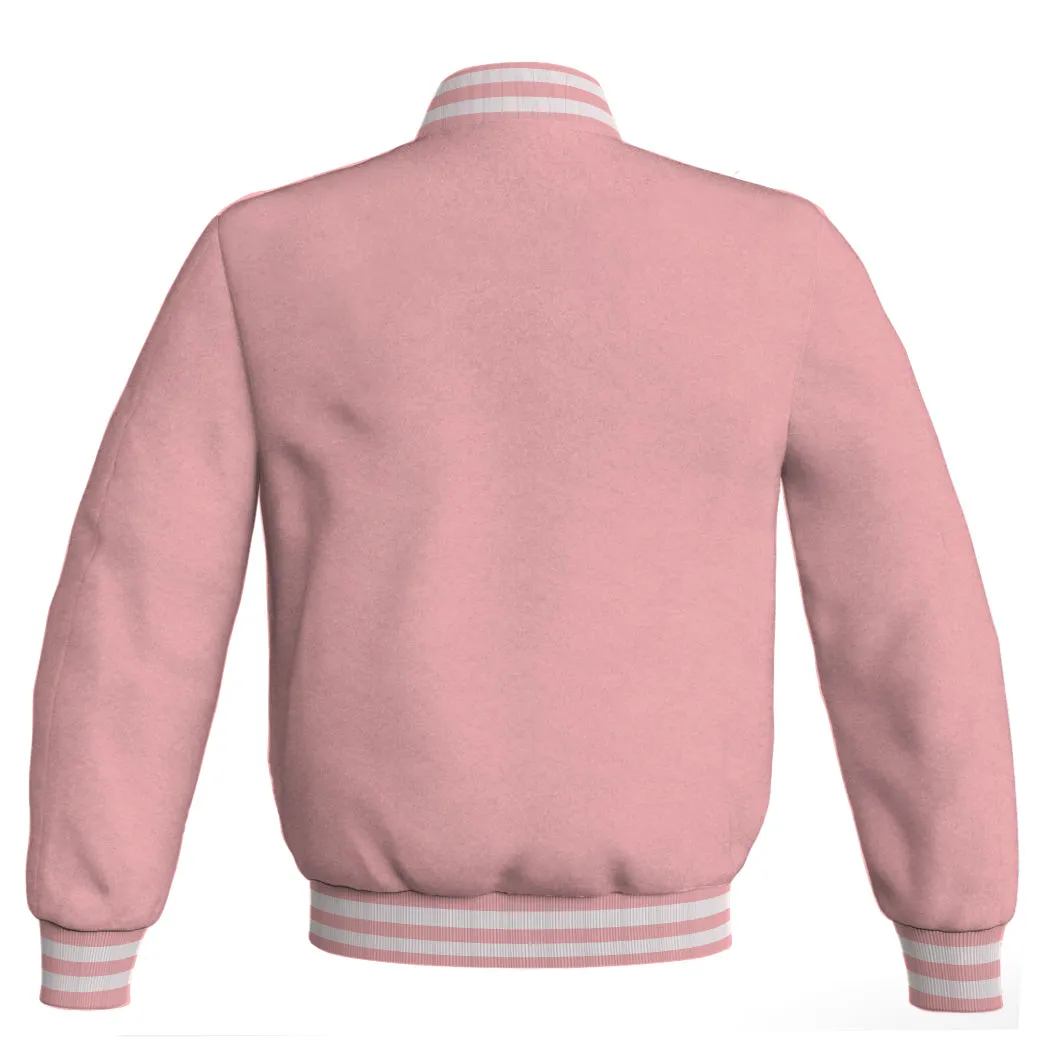 Personalized Varsity Jacket Pink Body Sleeves Wool Fleece Letterman Jacket