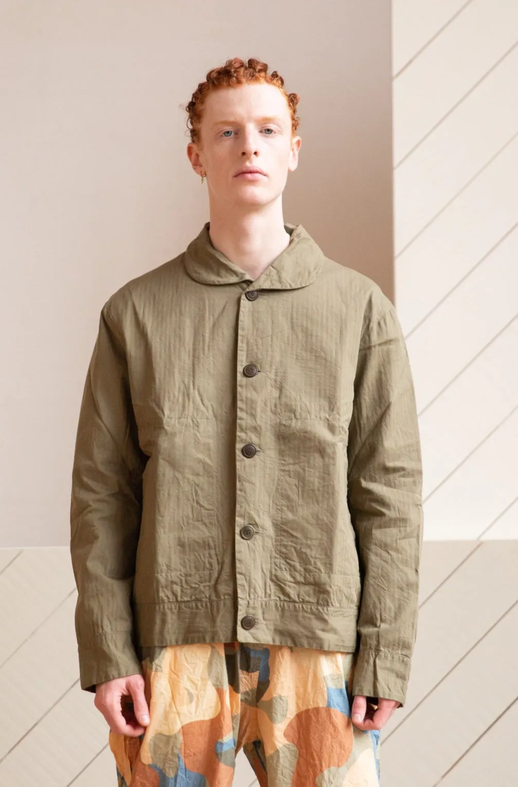 PETER BLOUSON -WAXY - KHAKI - OLIVE GREEN