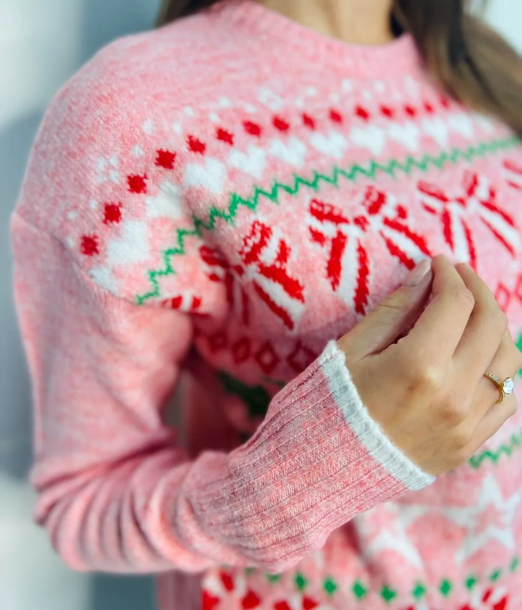 Pink Candy Cane Christmas Jumper