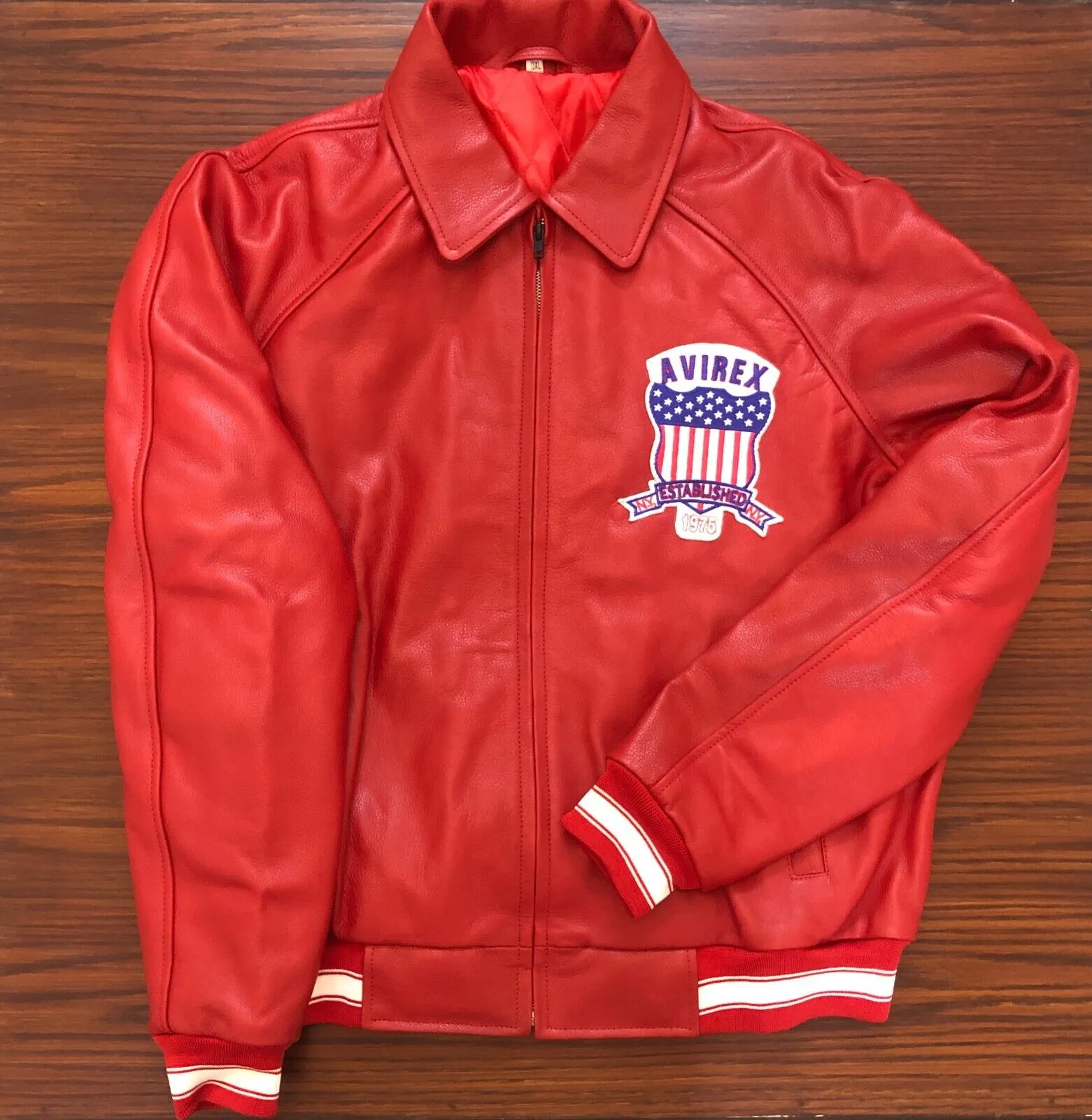 Premium Replica Red Flight Jacket: Men's Avirex-Inspired Leather Bomber