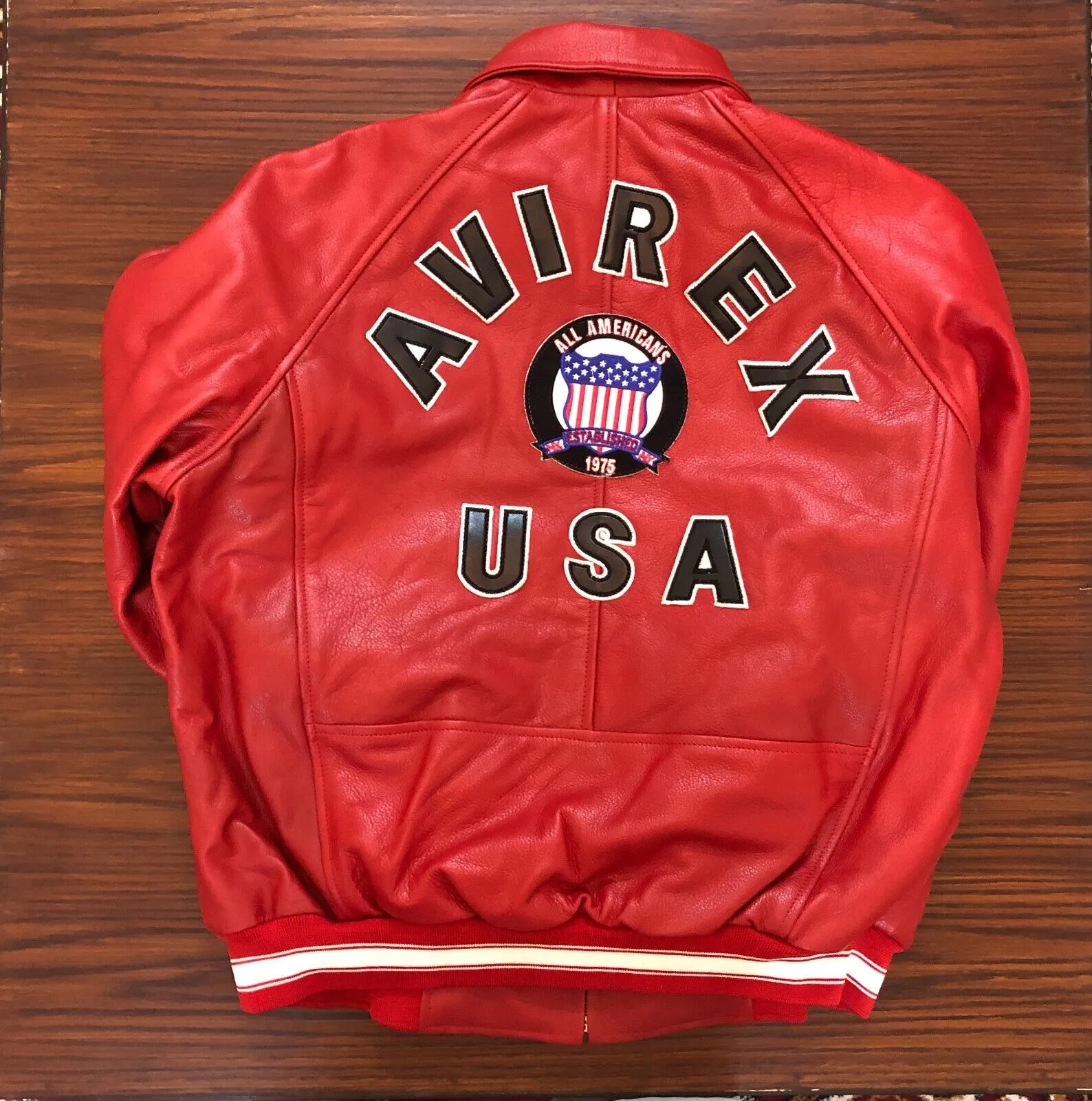 Premium Replica Red Flight Jacket: Men's Avirex-Inspired Leather Bomber