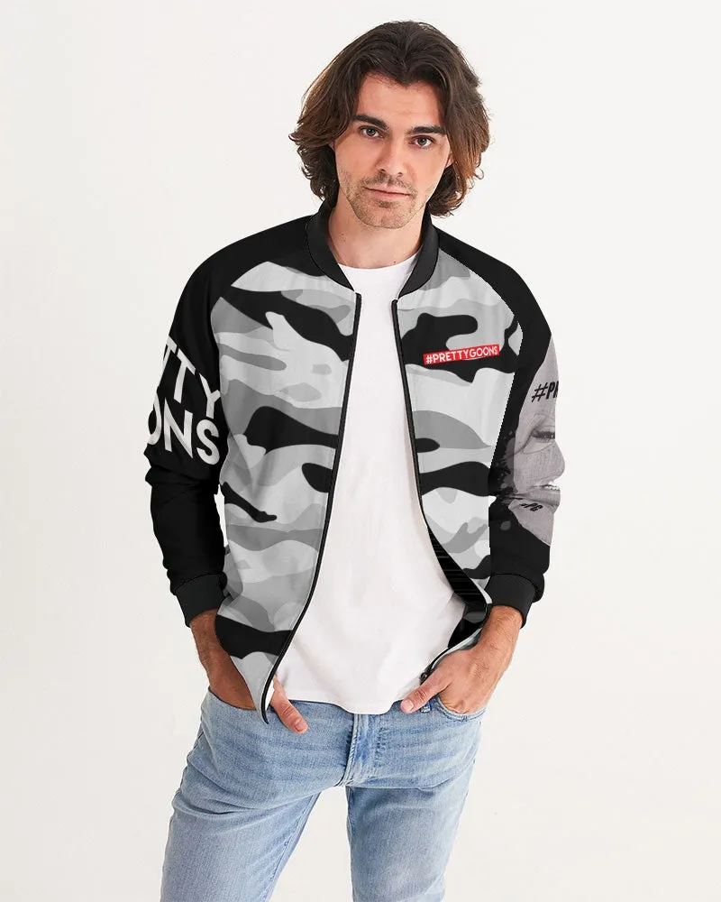 PRETTY GOONS GREY CAMO Men's Bomber Jacket