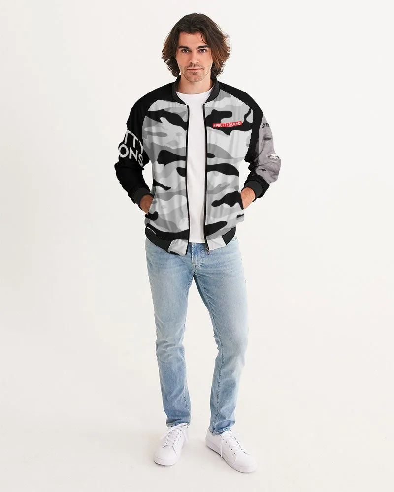 PRETTY GOONS GREY CAMO Men's Bomber Jacket