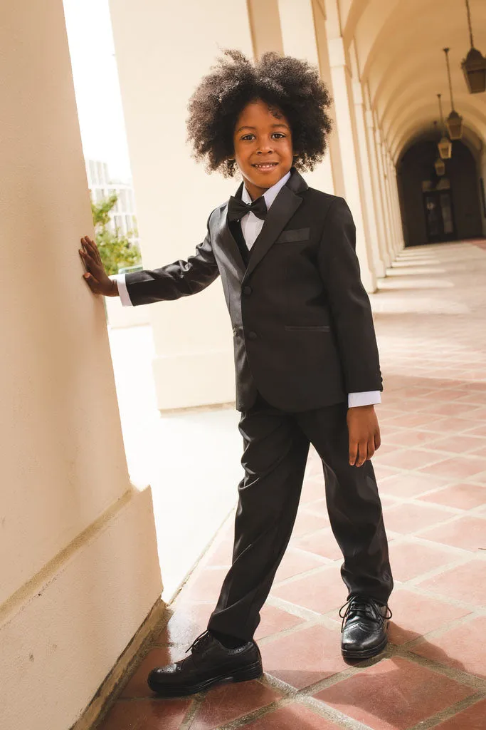 "007" Kids Black Tuxedo (5-Piece Set)