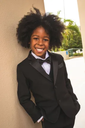 "007" Kids Black Tuxedo (5-Piece Set)