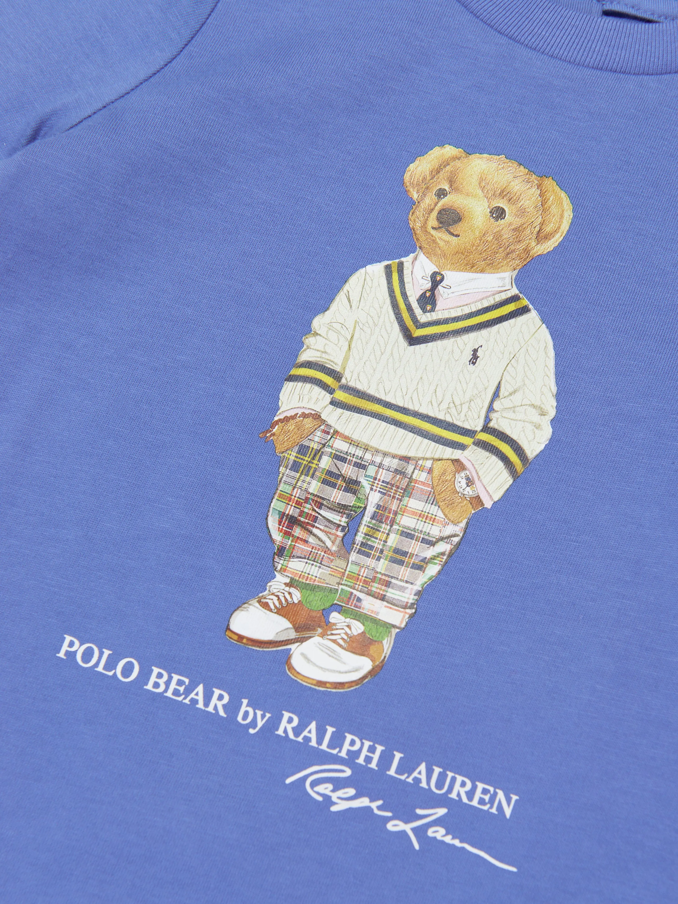 Ralph Lauren Baby Boys Bear Romper in Blue