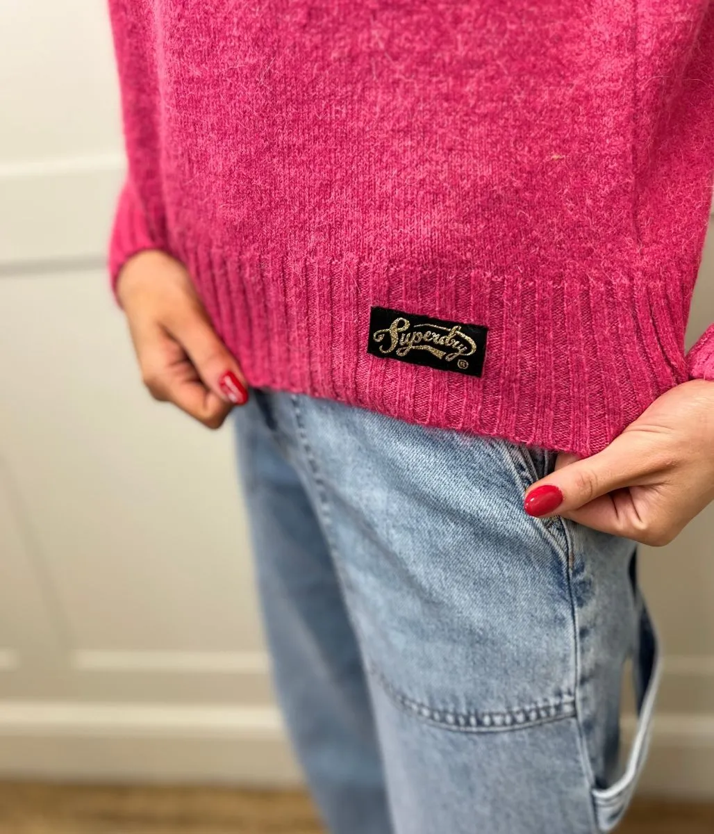 Raspberry Essential Crew Neck Jumper