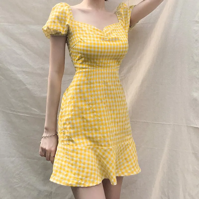 Retro 70s Plaid Dress SD00792