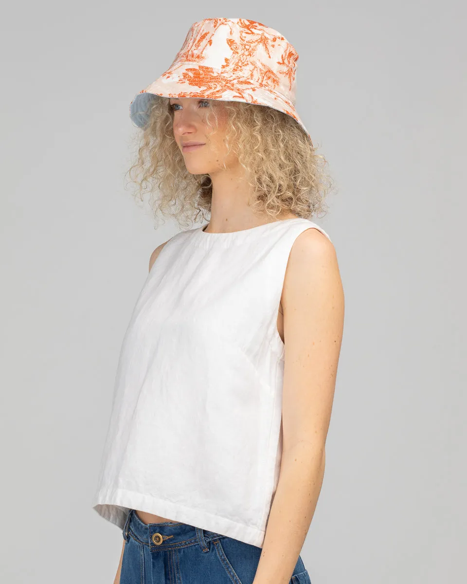 Reversible Bucket Hat  - Western Palm/Light Blue