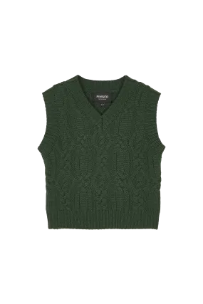 SINGLE New Khaki - V-Neck Sleeveless Jumper