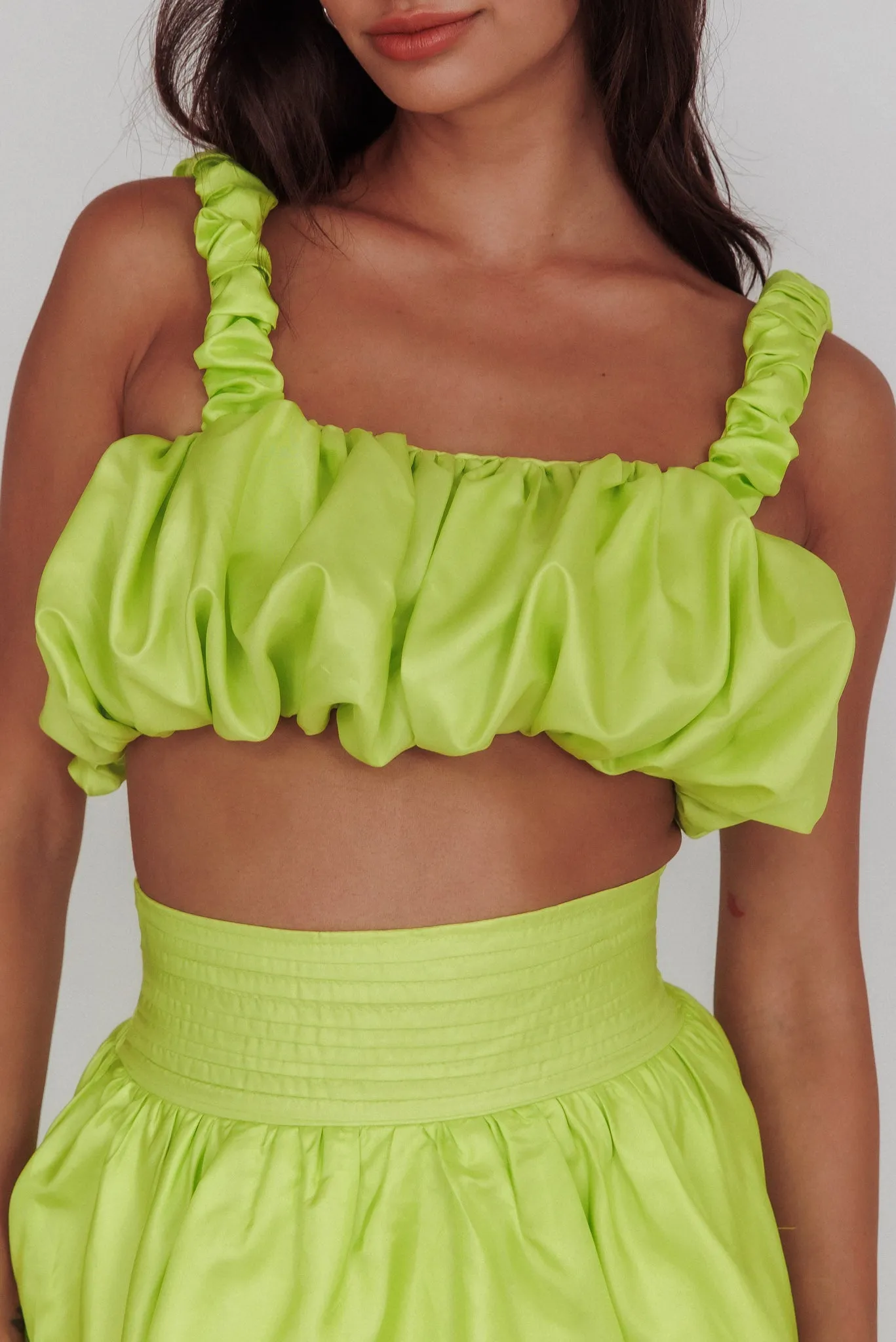 Sozo Layered Maxi Skirt Lime