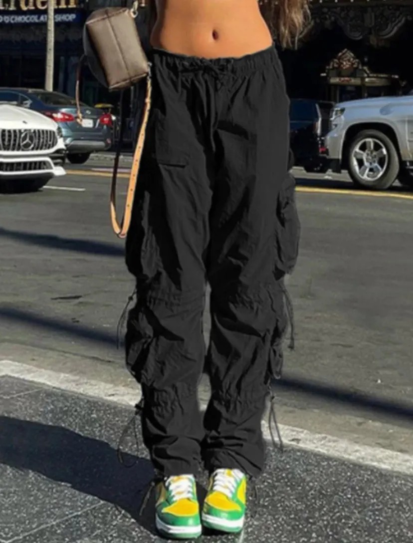 Straight Leg Drawstring Cargo Pants