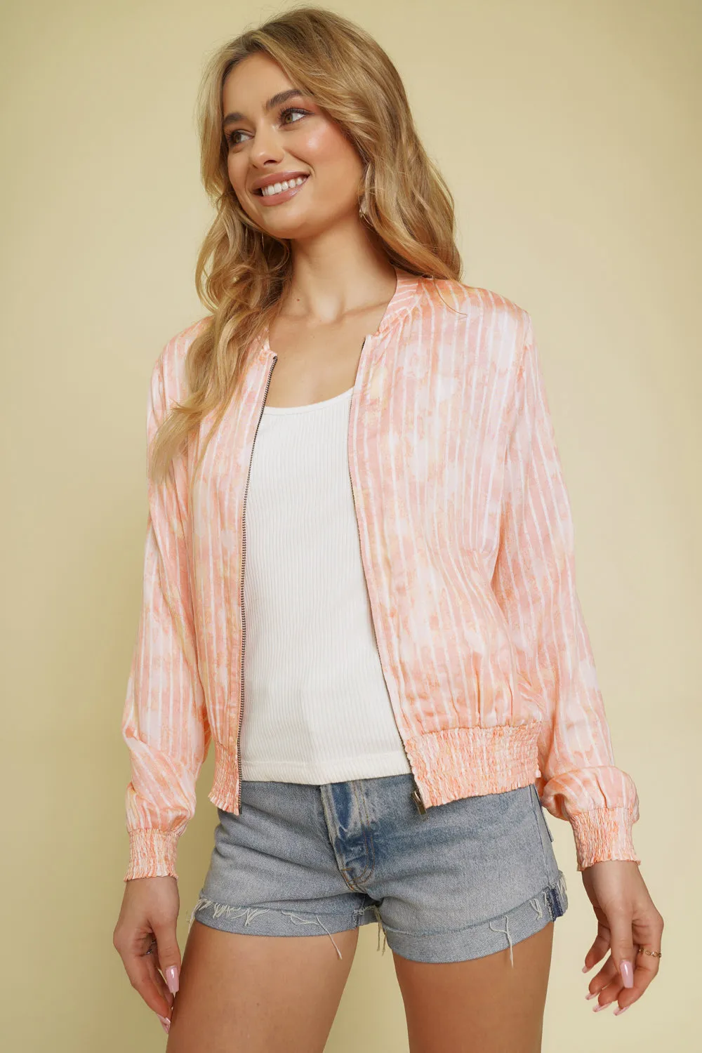 Stripe Bomber Jacket