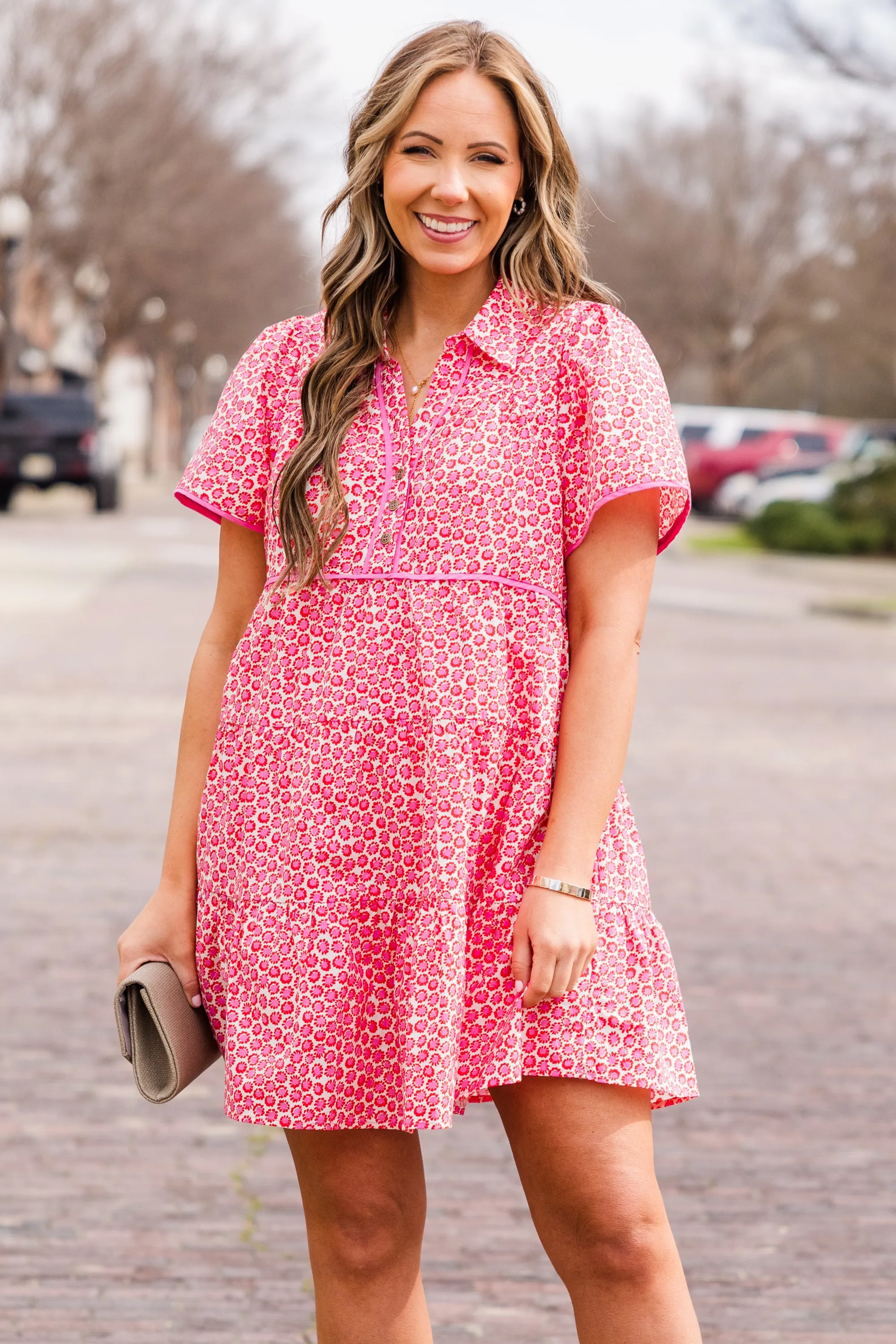 Sweetly Surprised Dress, Pink