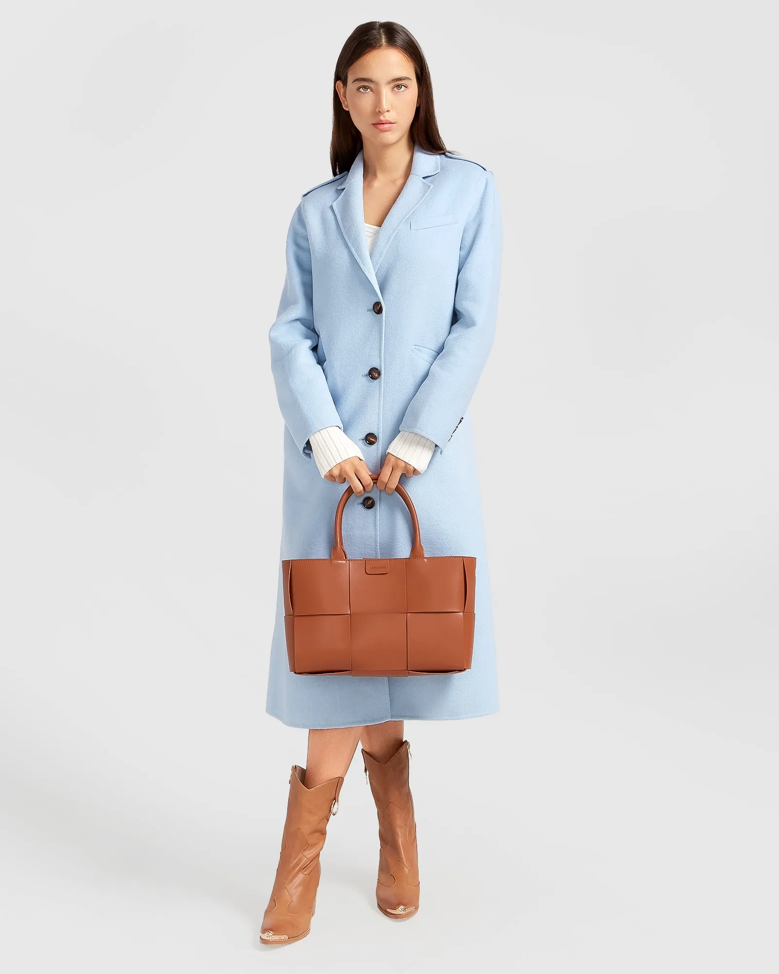 Tainted Love Longline Coat - Sky Blue