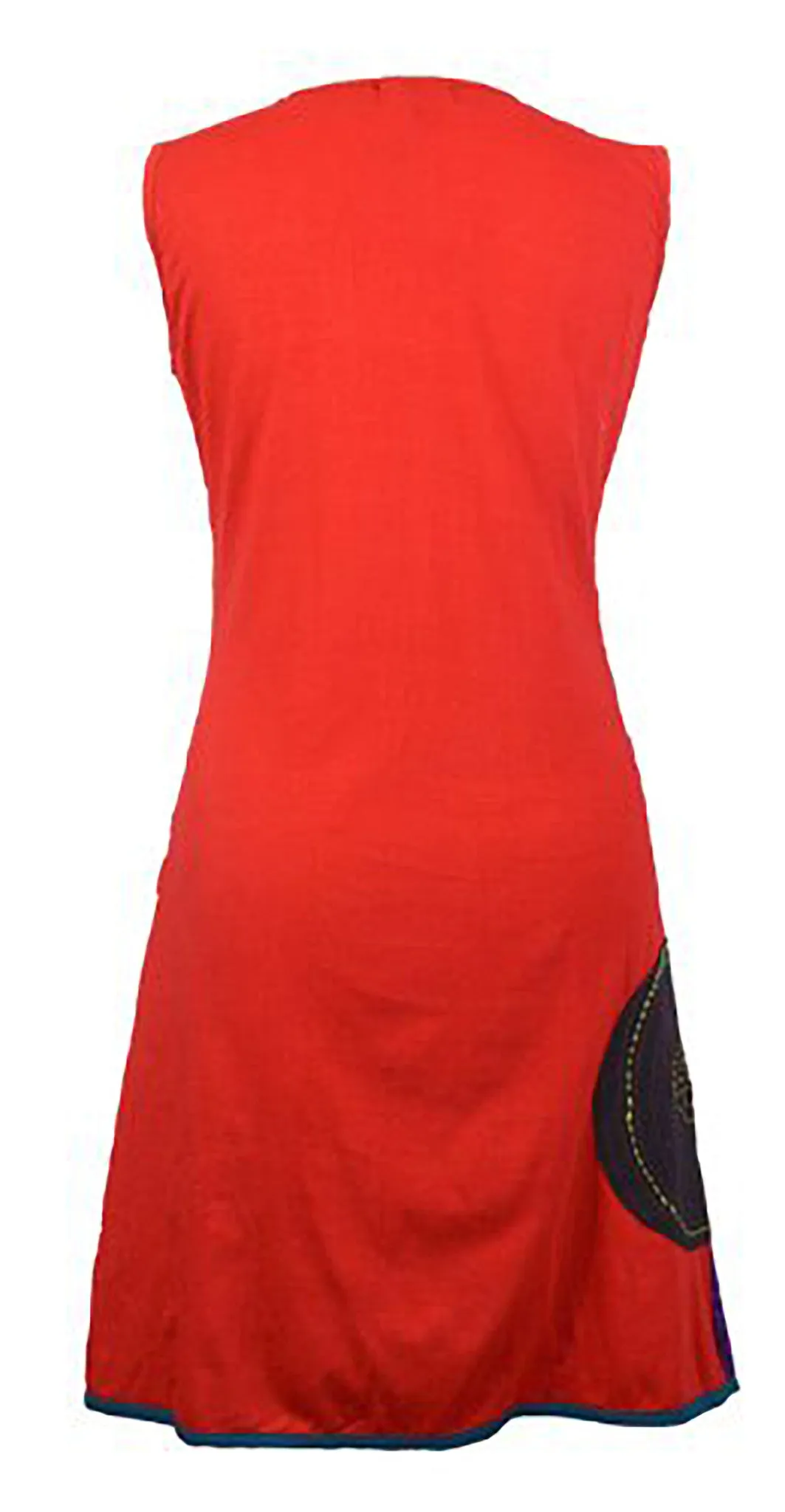 TATTOPANIi-sleeveless-and-asymetric-dress-with-embroidery-and-patch-design