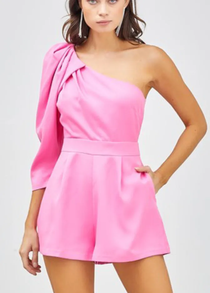 Taylor pink one shoulder romper