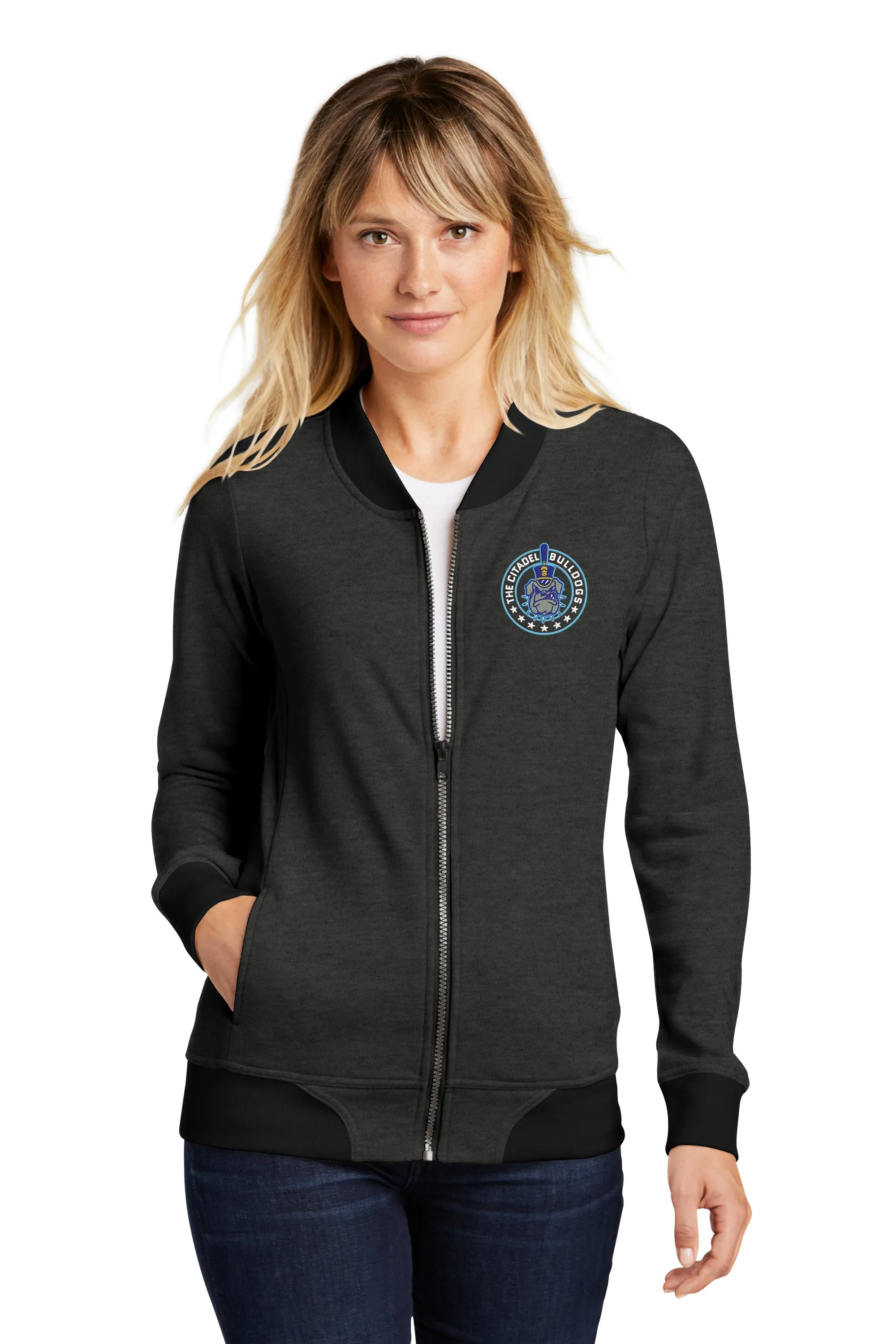 The Citadel Bulldogs and Stars Ladies Lightweight French Terry Bomber