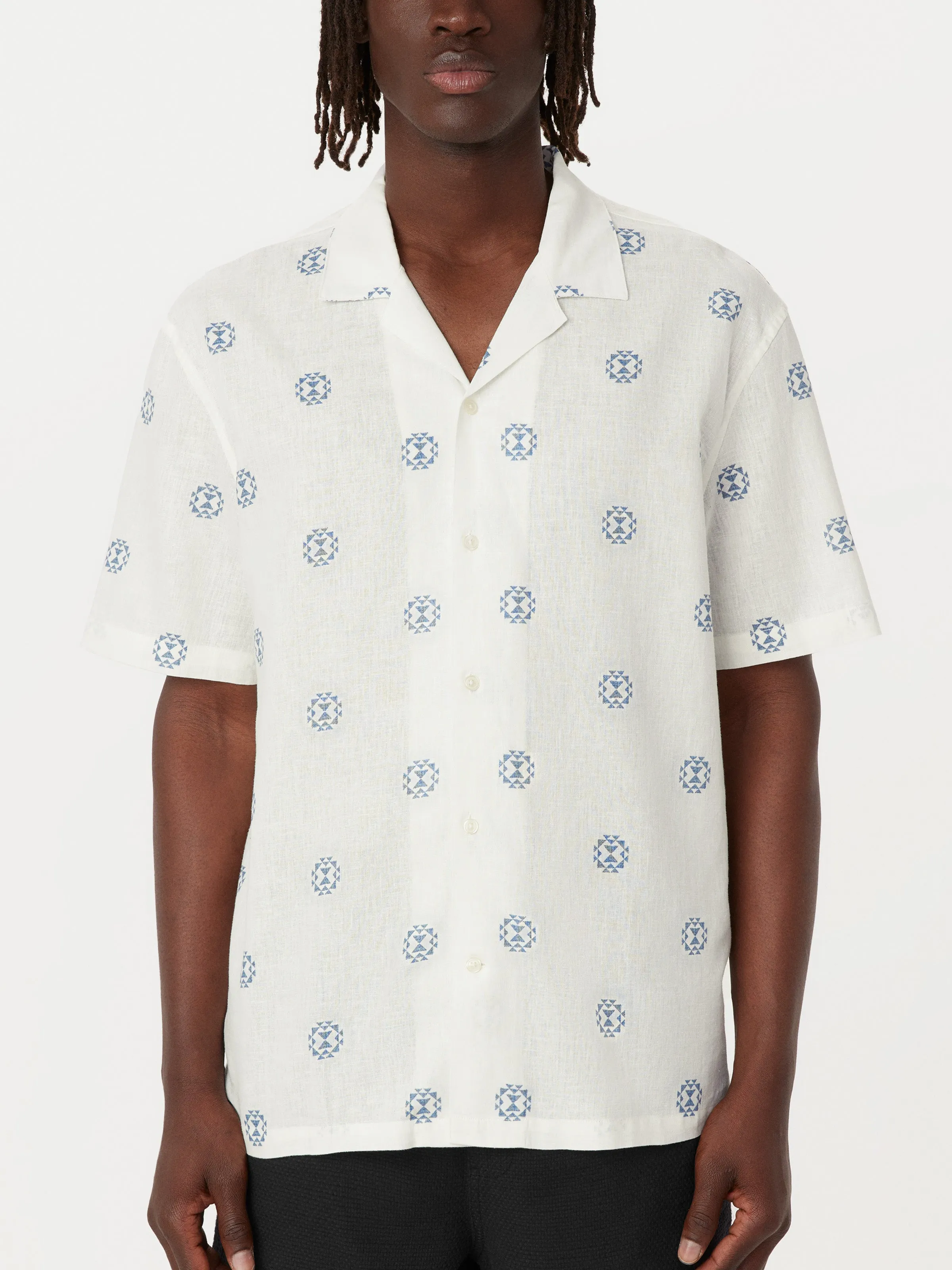 The Print Camp Collar Shirt in White