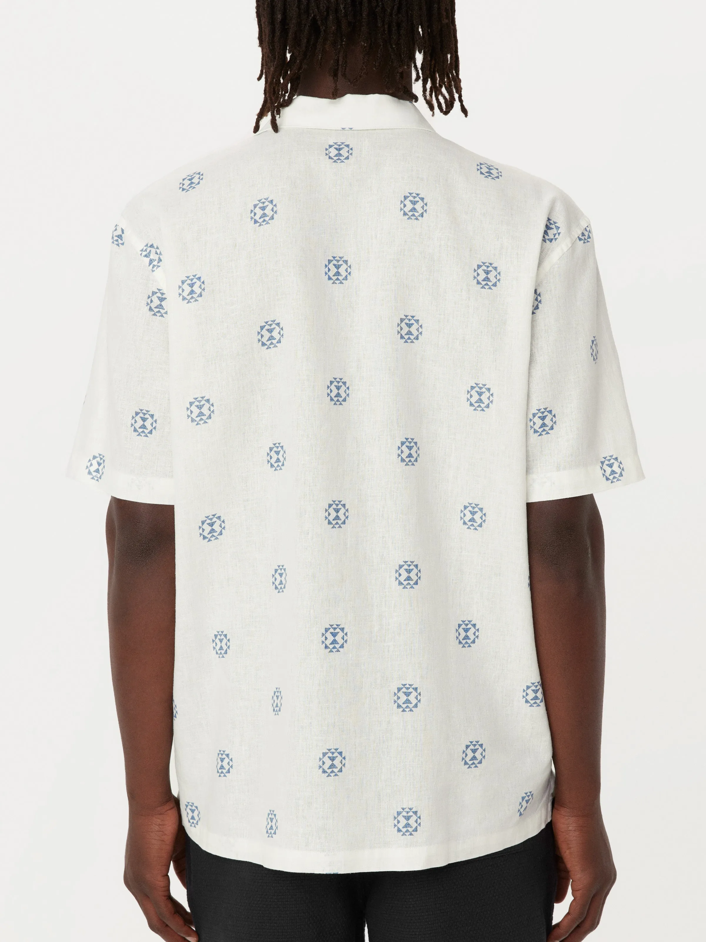 The Print Camp Collar Shirt in White