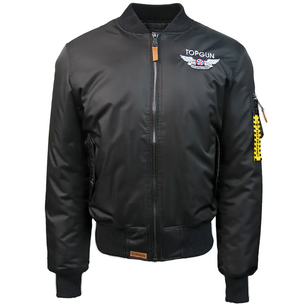 Top Gun Official MA 1 Wings Bomber Jacket with Patches