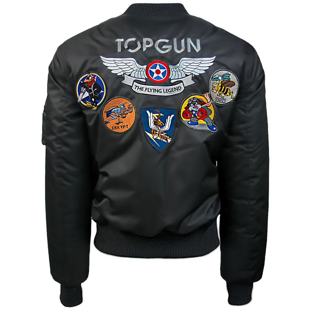 Top Gun Official MA 1 Wings Bomber Jacket with Patches