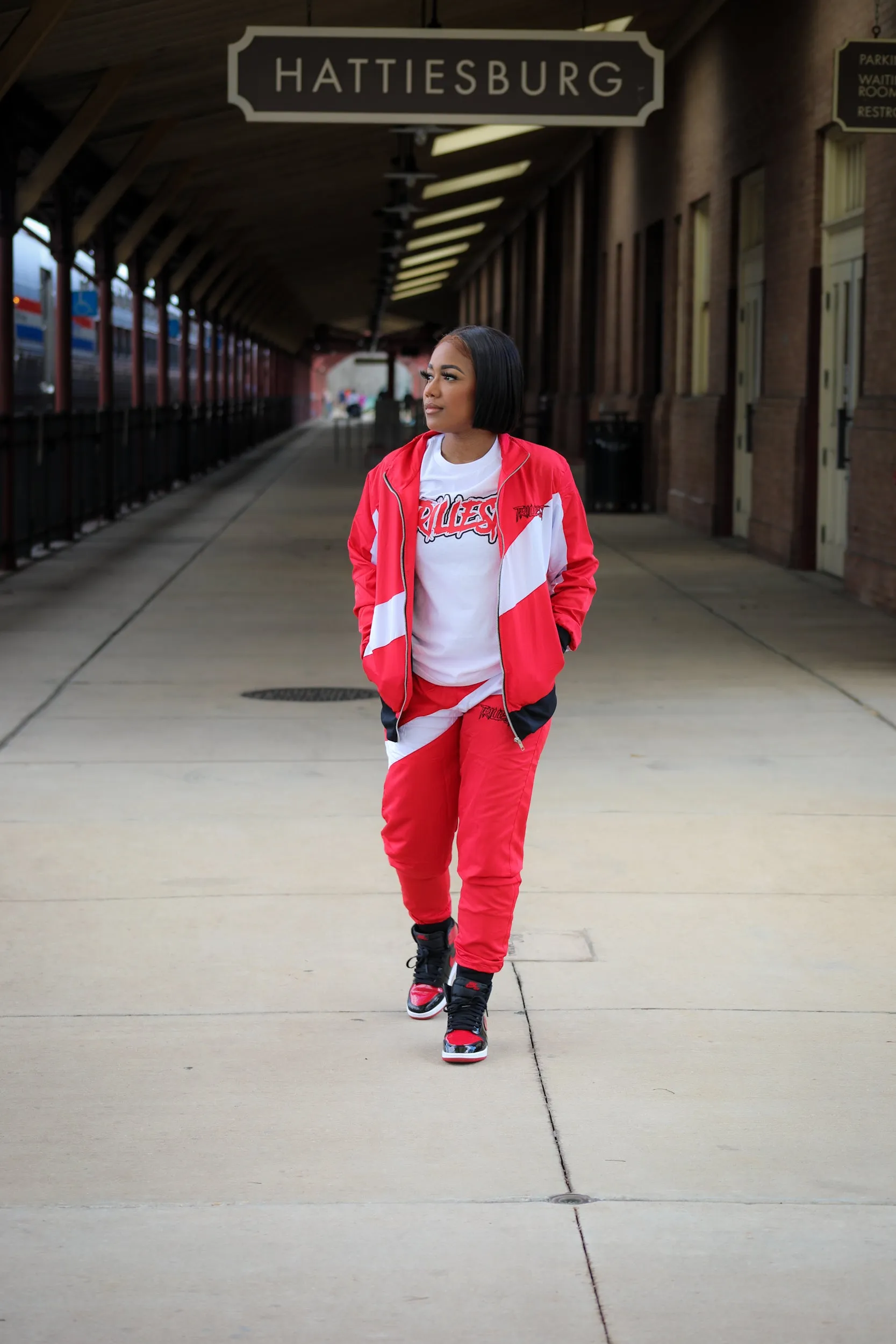 Trillest Red/White Windbreaker Jacket