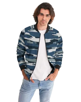 Uniquely You Men's Bomber Jacket Camo Blue/Grey