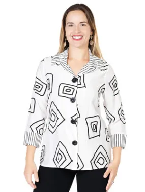 Variations- Square Print Jacket