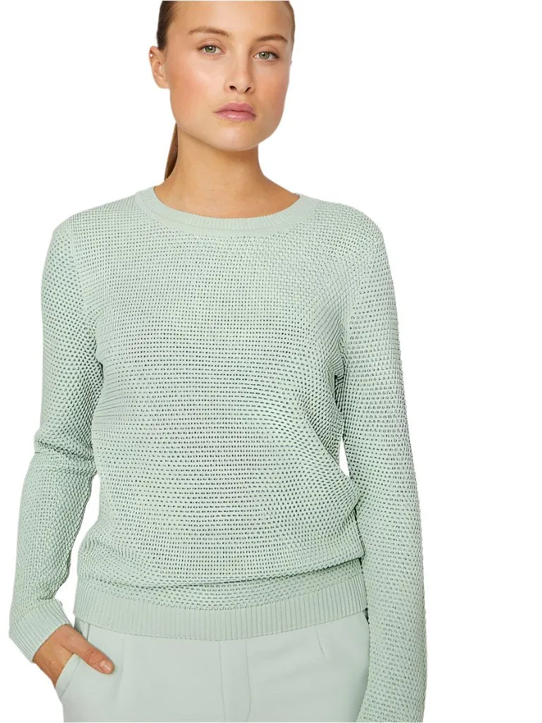 Vila Womens Top Dalo O-Neck L/S Knit Silt Green