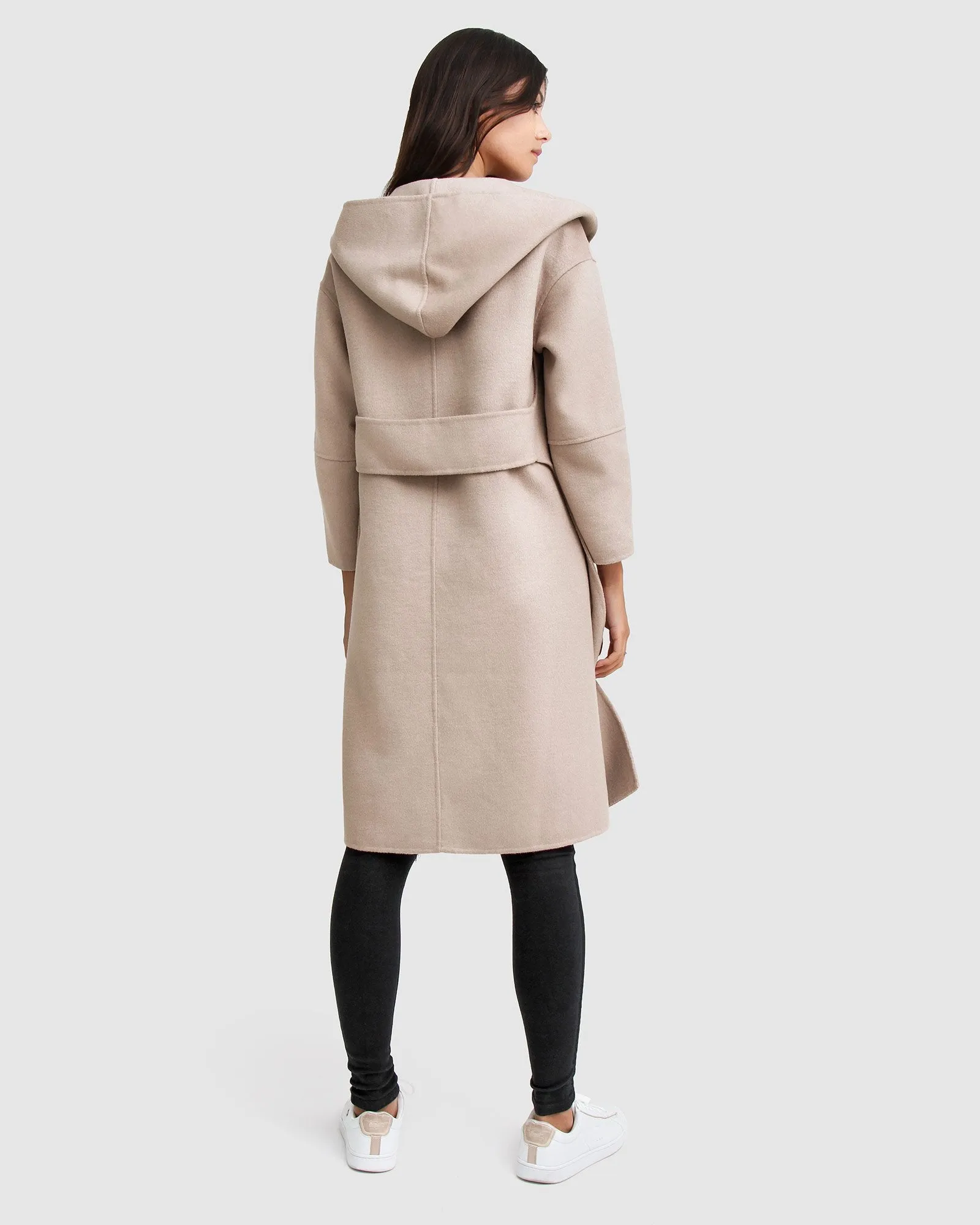 Walk This Way Wool Blend Oversized Coat - Sand