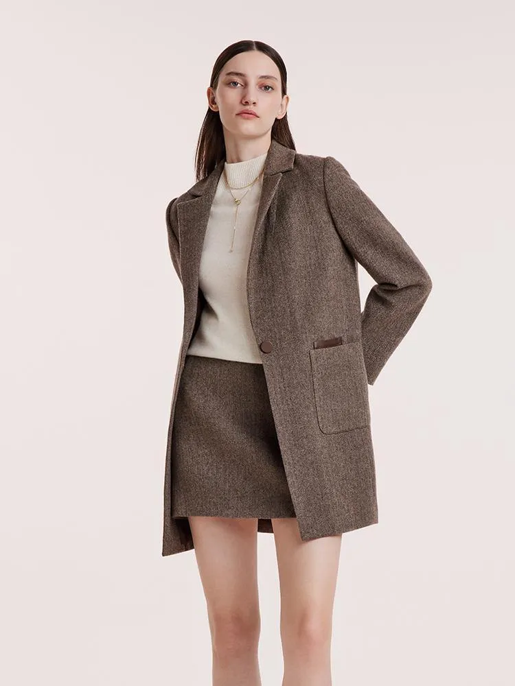 Washable Wool Mid-Length Coat