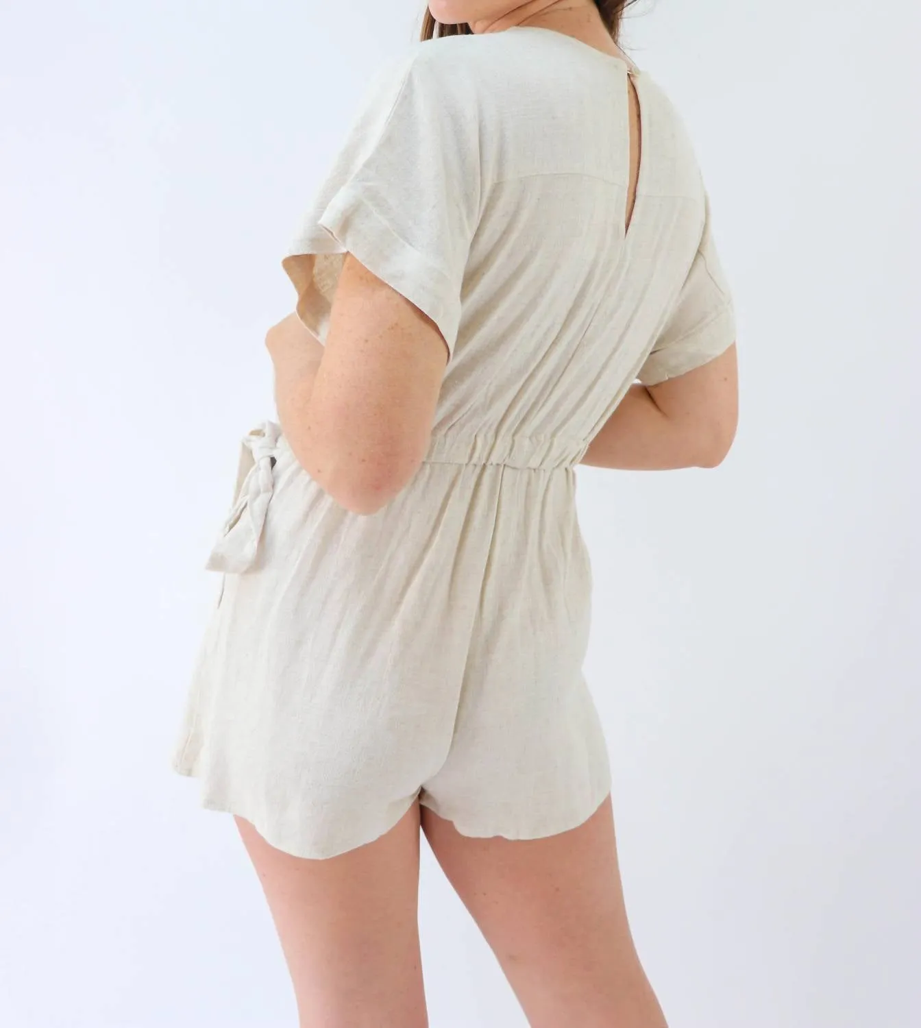 Weekend Getaway Romper in Oatmeal