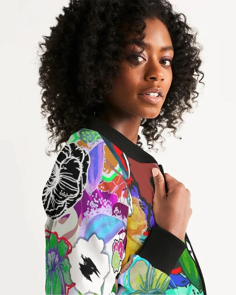 whole LOTTA flowers DOUBLE TAKE Women's Bomber Jacket