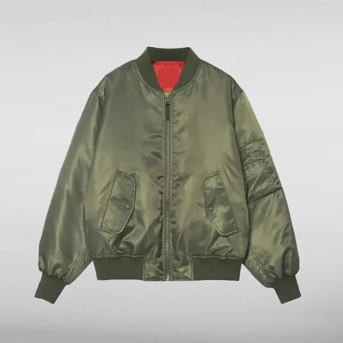 Women's Leon Army Green Bomber Jacket