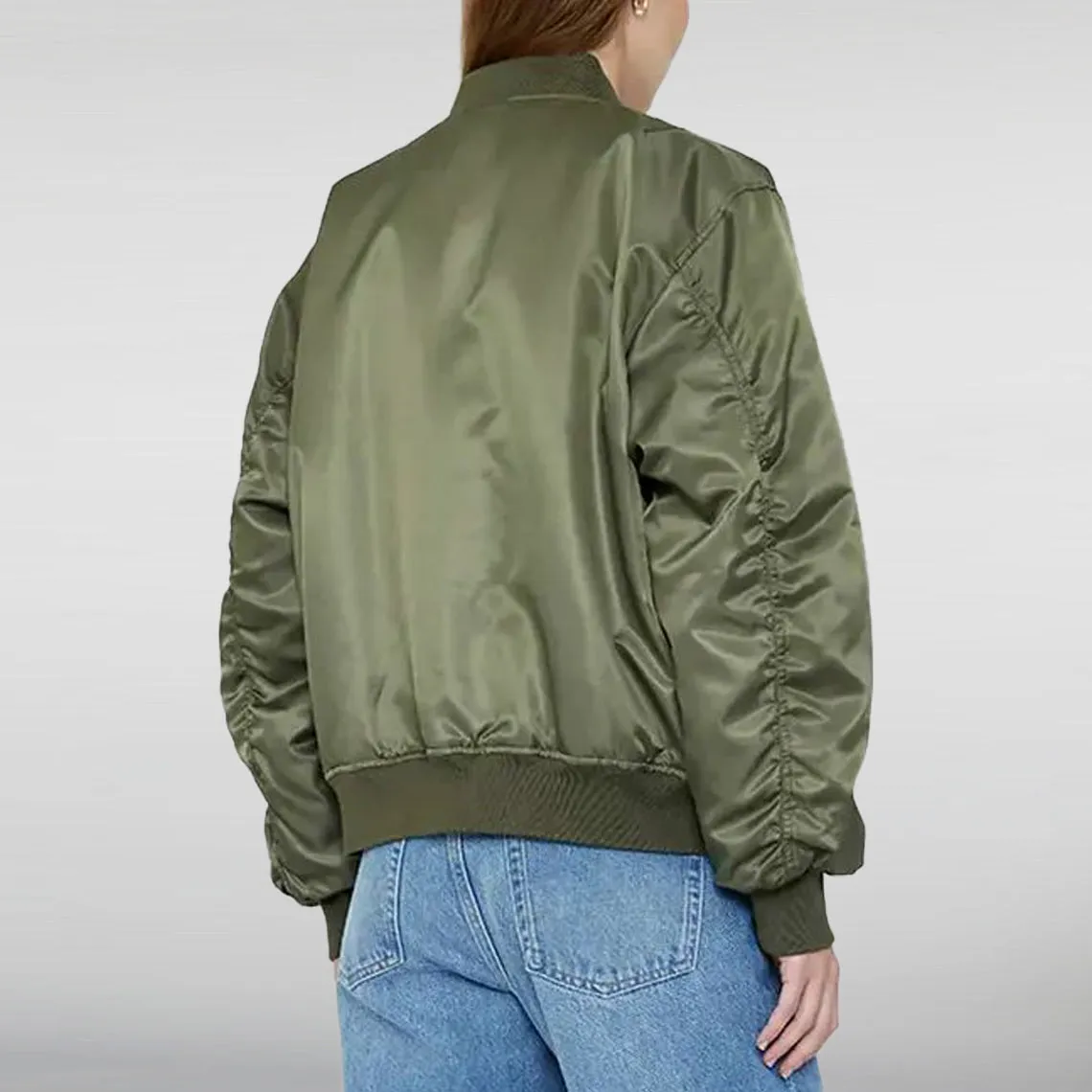 Women's Leon Army Green Bomber Jacket