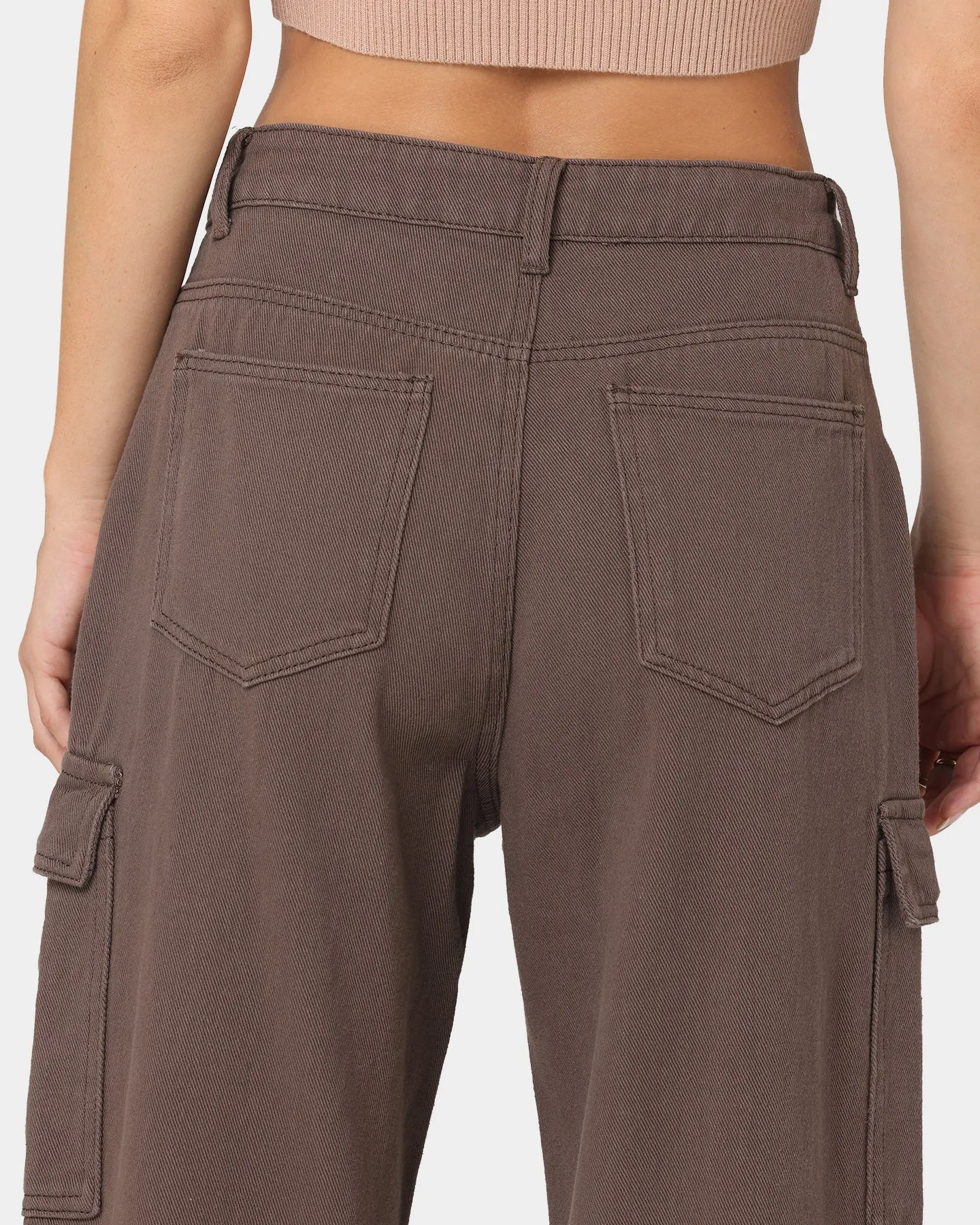 XXIII Women's Poppy Wide Leg Cargo Pants Brown