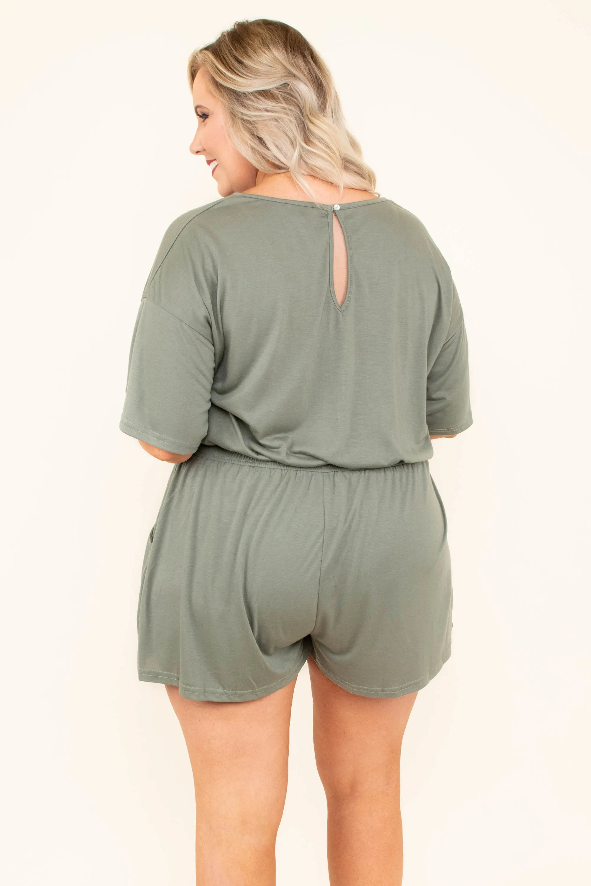 Your Number One Romper, Sage