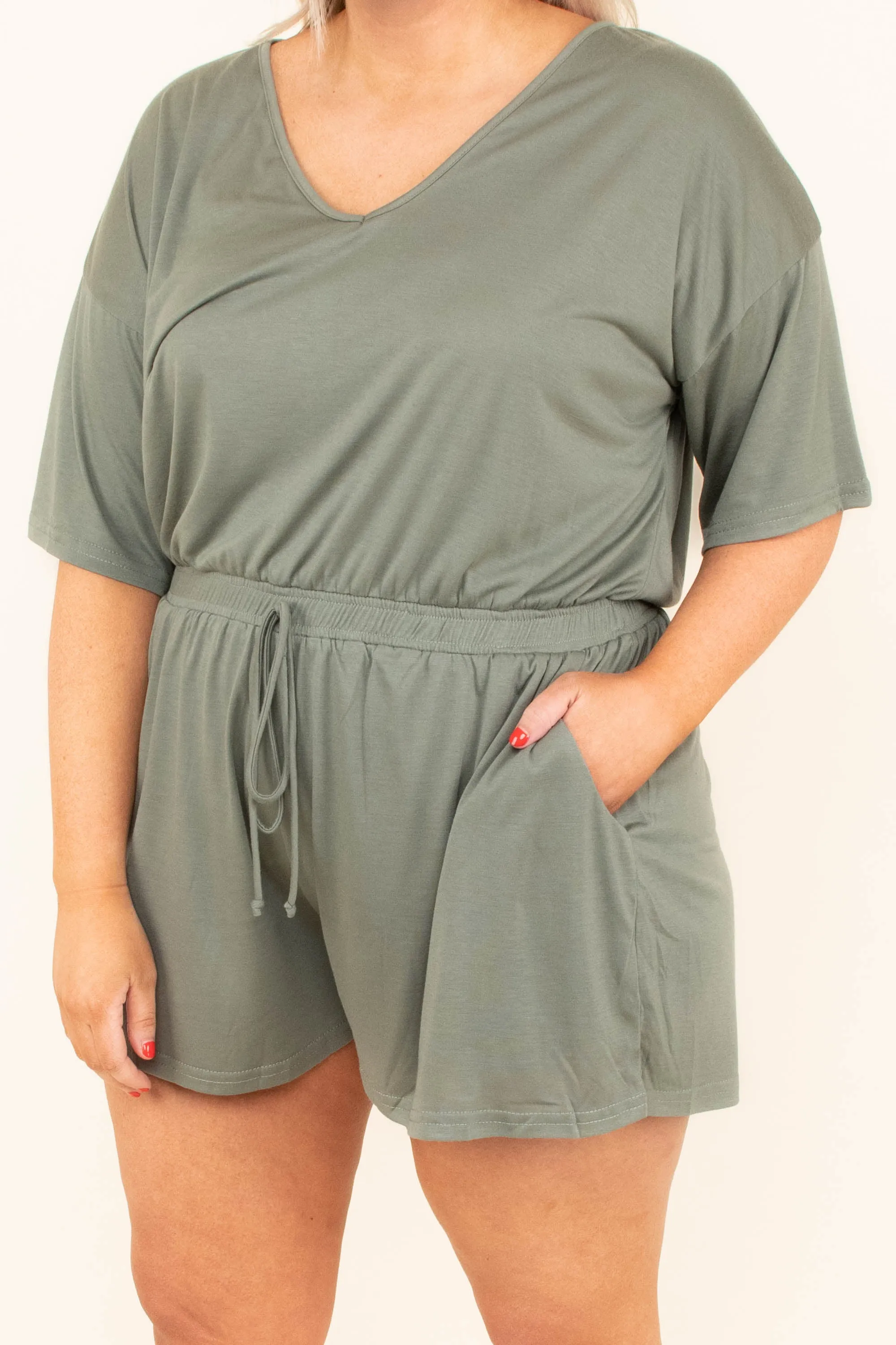 Your Number One Romper, Sage